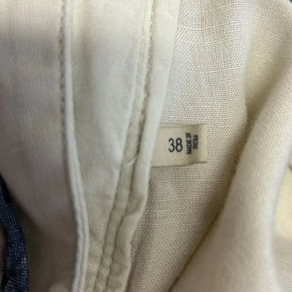 Faherty Men's Light Tan Linen Blend Flat Front 10